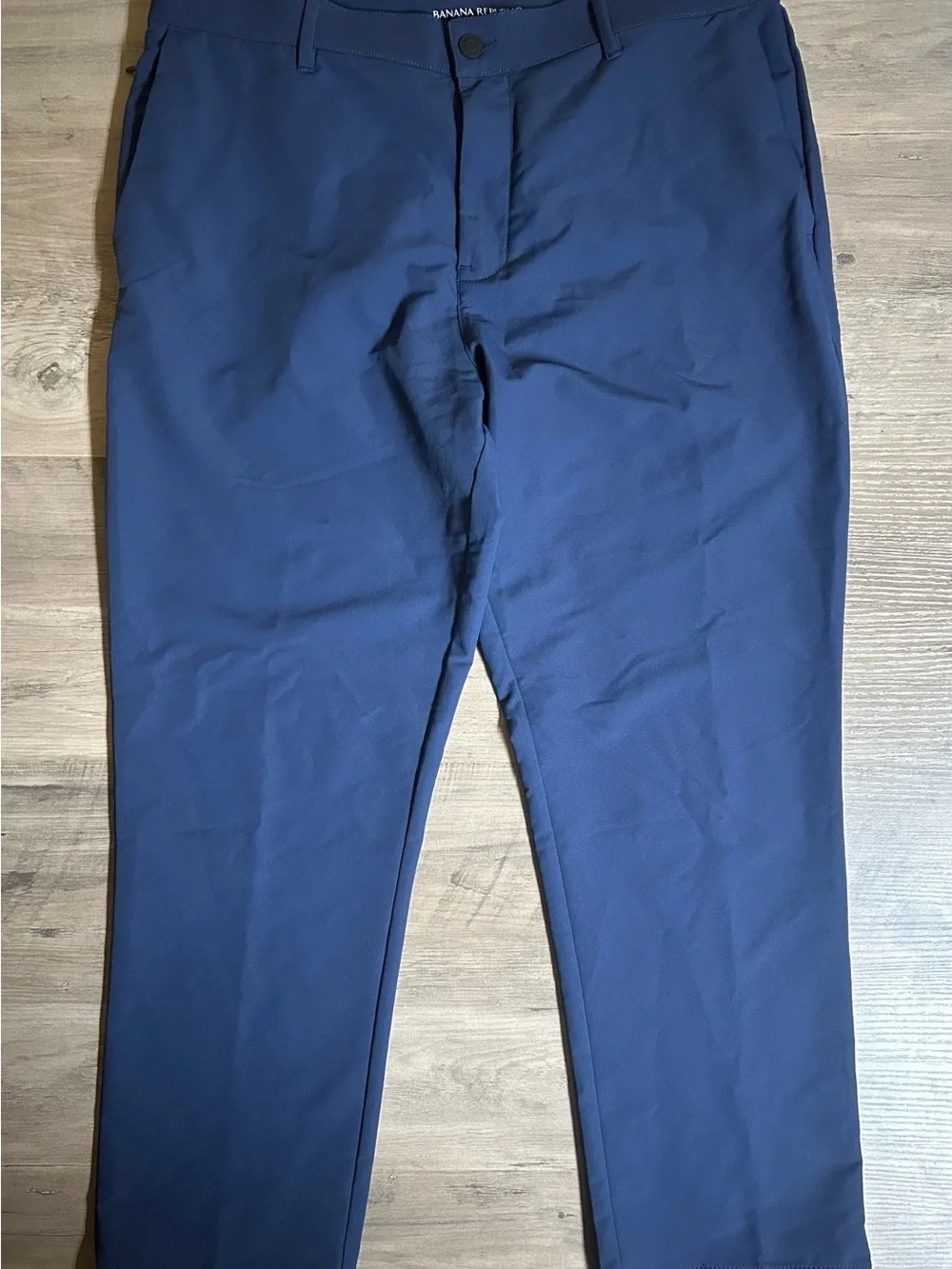 Banana Republic Men's 36x29 Flat Front Stretch Tech Pants Blue Slim